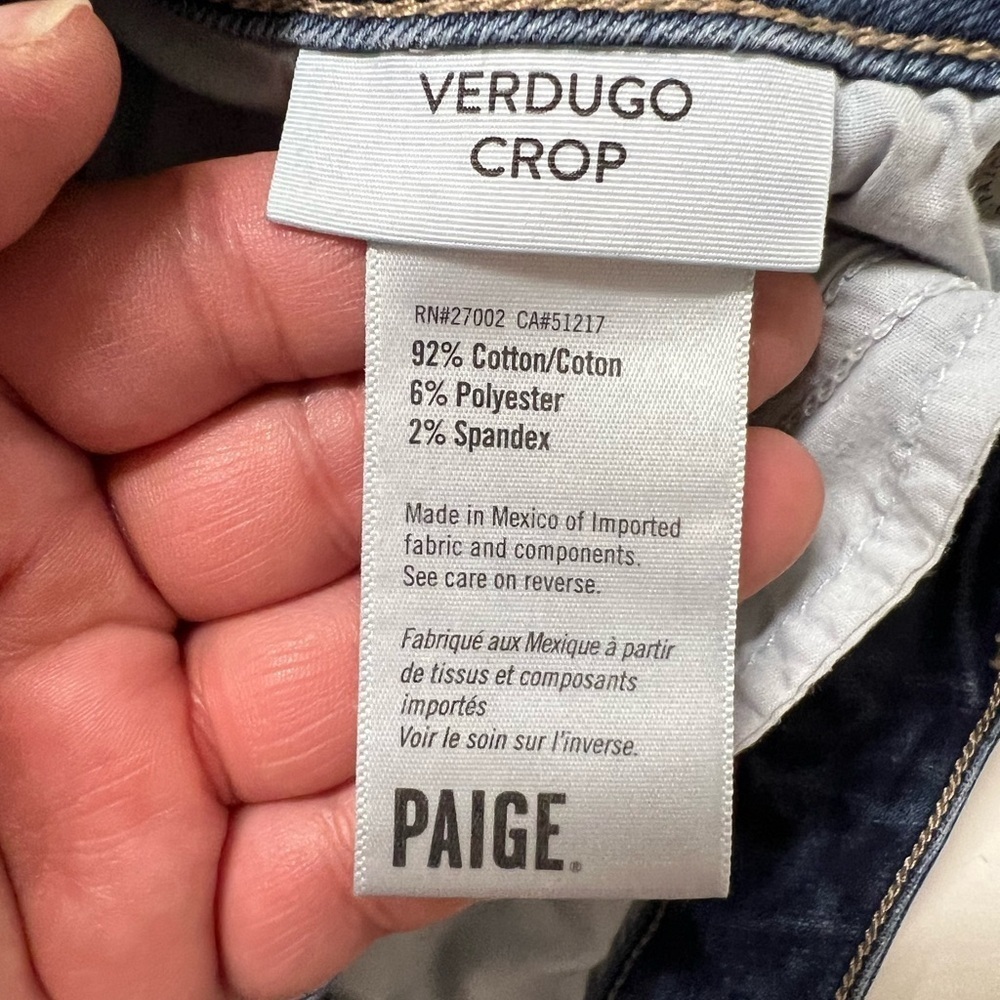 PAIGE Womens Medium Adalyn Wash Verdugo Crop Skinny Stretch Jeans Size 31 - Picture 6 of 10